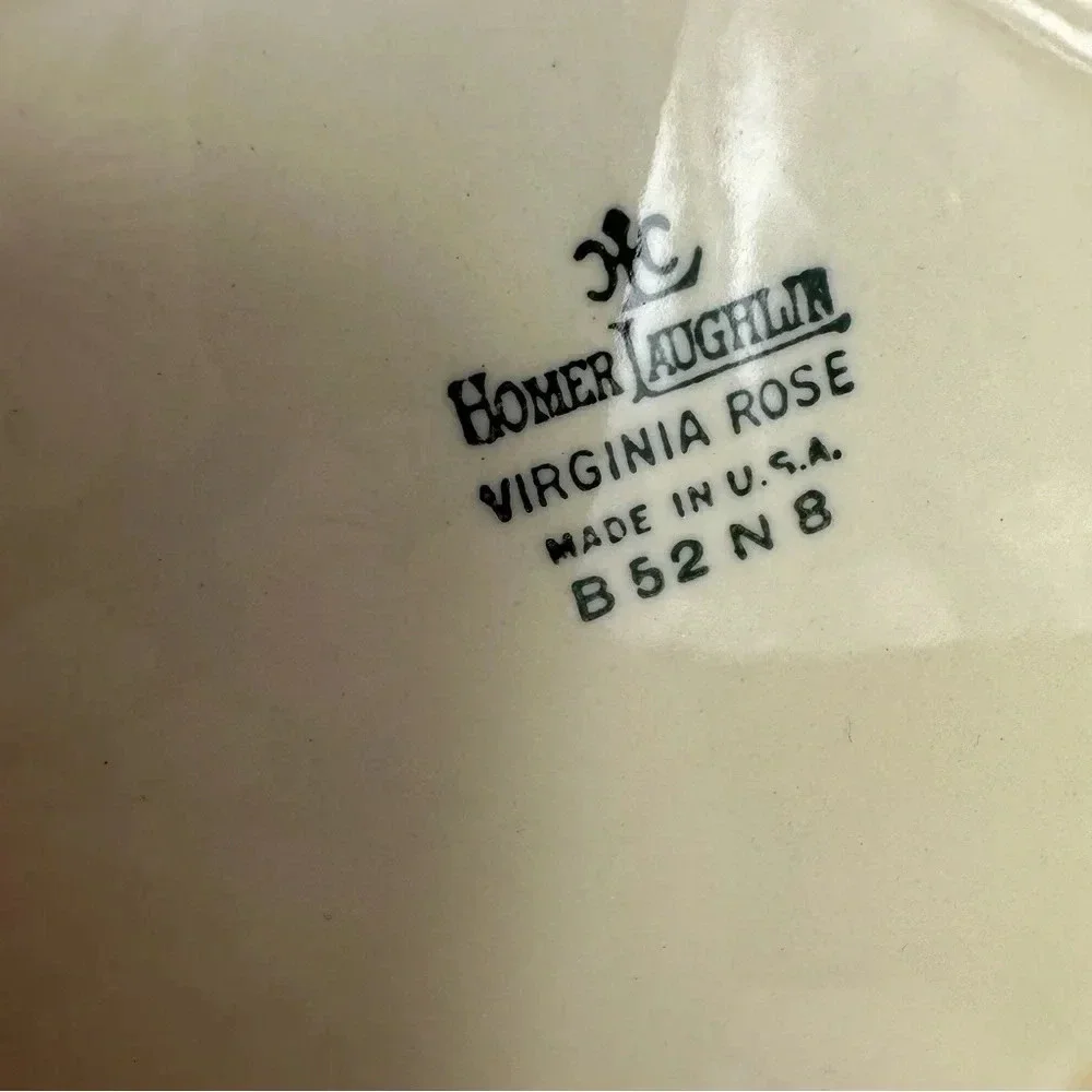 vintage Relish/Gravy Underplate Fluffy Rose 1 (Platinum Trim) by HOMER laughflin